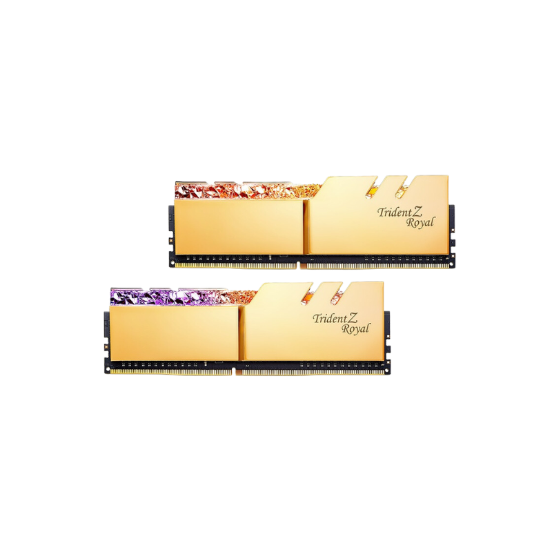 KCF-46.png G.Skill Trident Z Royal RGB DDR4 3600Mhz 32GB GOLD KIT (2x16) Desktop Memory RAM - Image 1