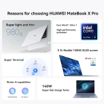 HUAWEI MateBook X Pro 2024 (Ultra 7 155H / 16GB / 1TB SSD / 14.2" 3.1K OLED Touch / 980g / Black) - Image 2